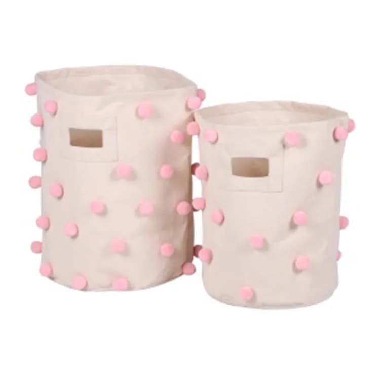 Cesto organizador con pompones