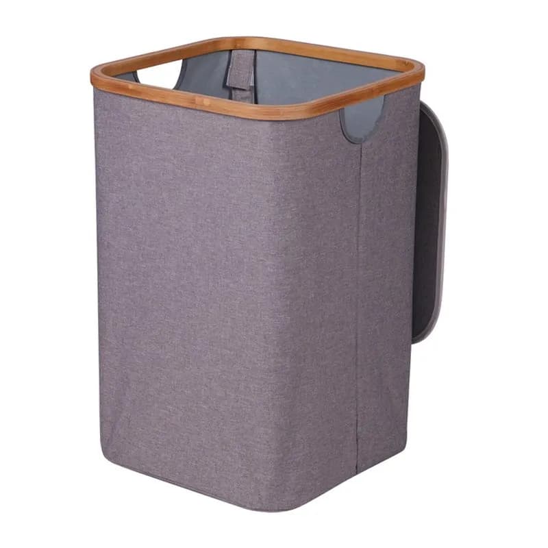 Cesto de ropa de bambú con base de 4 patas